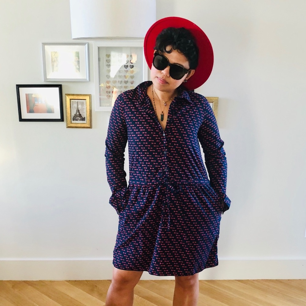 Blue and Red Arrow Dress